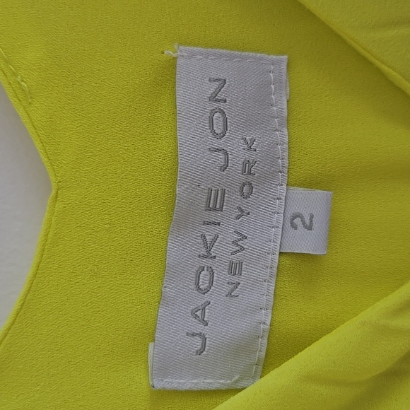 Fluorescent Yellow Pleated Dress - Picture 3 of 4